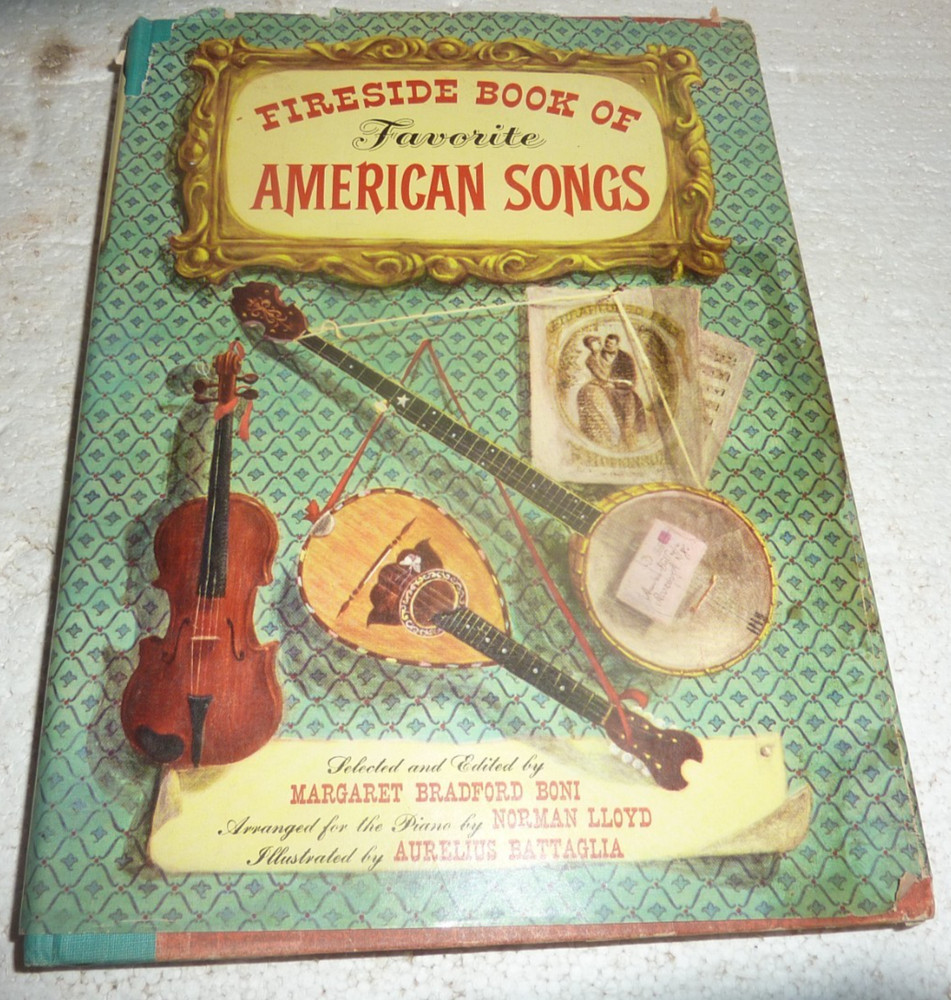 Fireside Book of Favorite American Songs Boni 1952 Illustrated Hardcover