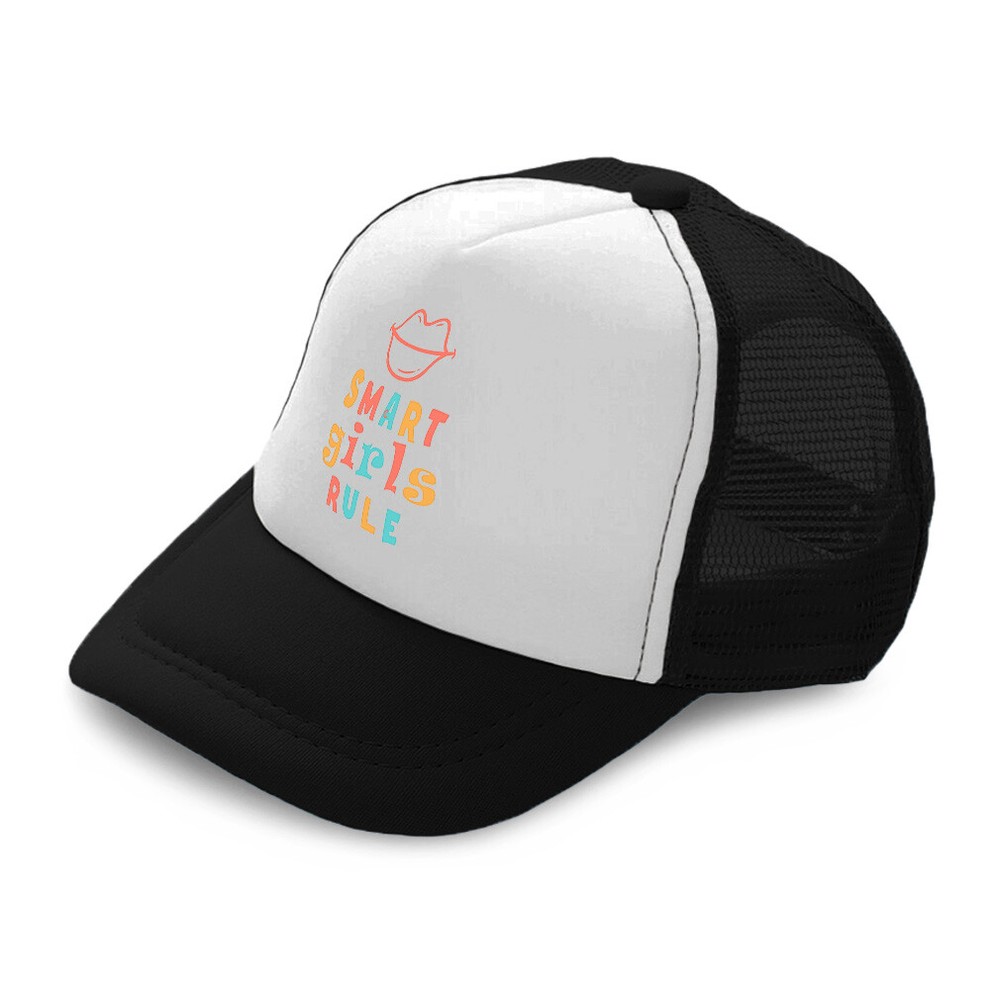 Kids Trucker Hat Smart Girls Rule Lips Polyester Boys Caps & Girls Caps