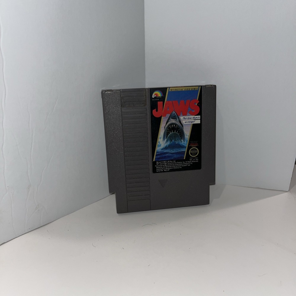 Jaws Nintendo NES Authentic Cartridge 1987 Tested Working Clean Label NTSC