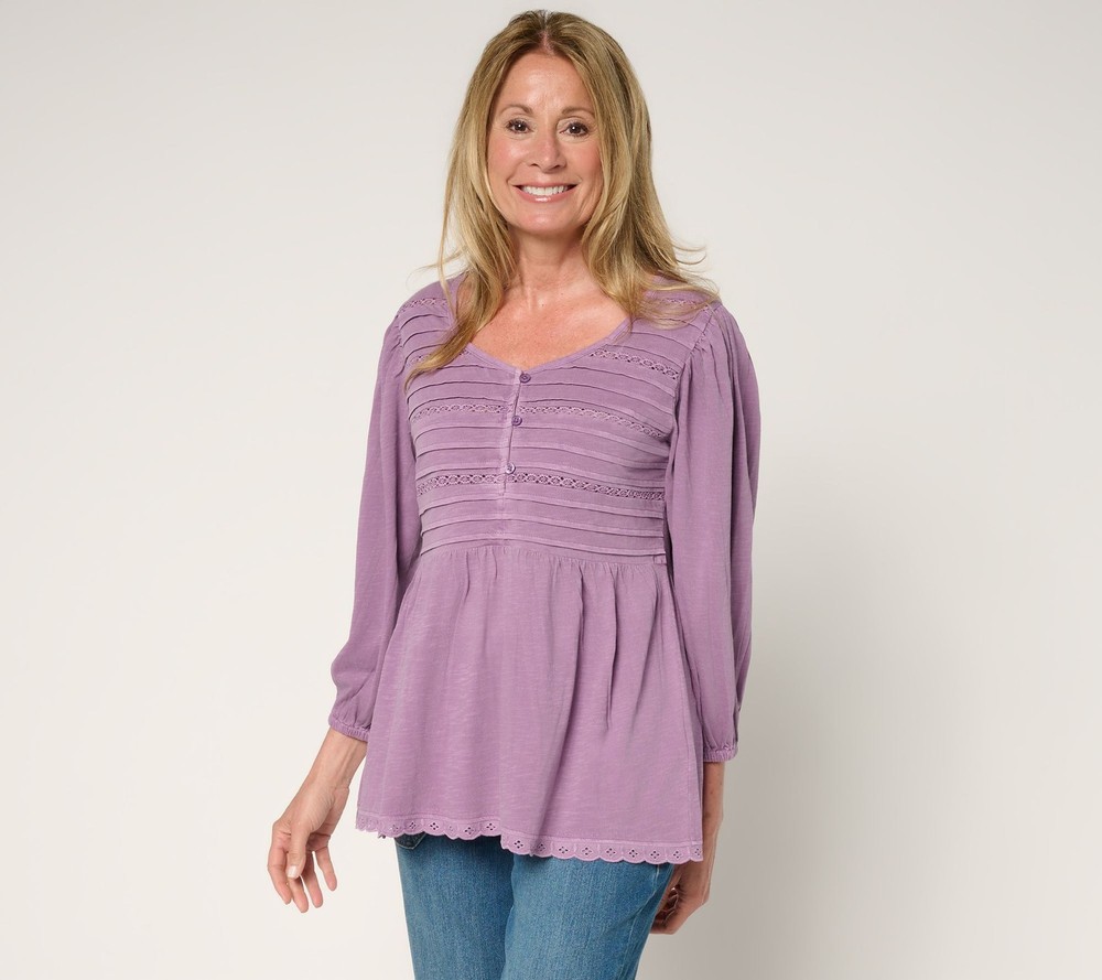 LOGO by Lori Goldstein Women's Top Sz L Make Your Selection: 100% Purple A717259