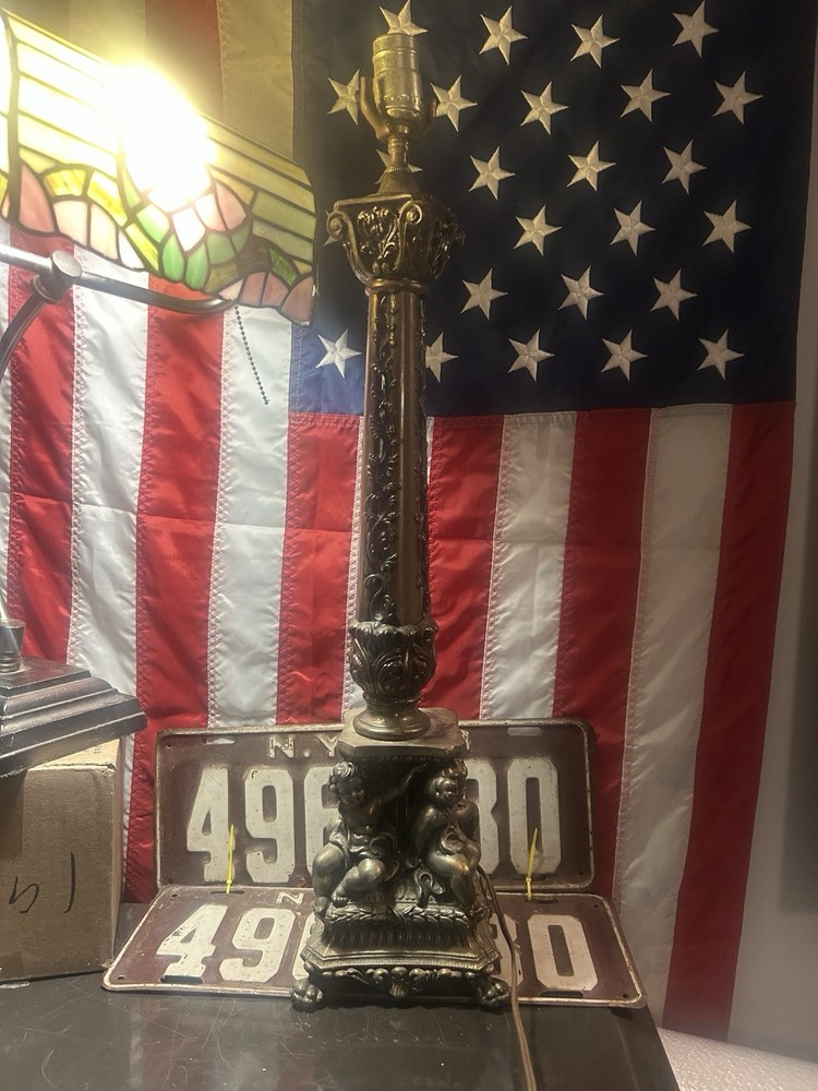 Cherub Lamp Accurate Cash Co Vintage A2033 4185 Tested Working-image