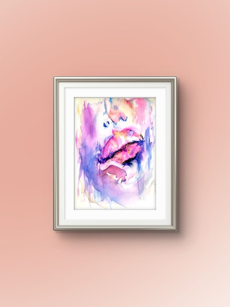 Original   Expressionistic Acrylic Watercolor Painting  9 X 12  Paper Art