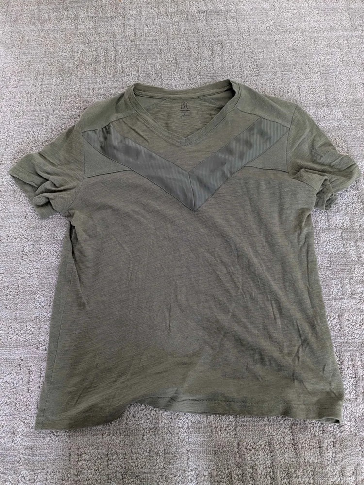 INC International Concept Men Green Short Sleeve Golf V Neck T Shirt Size: Small