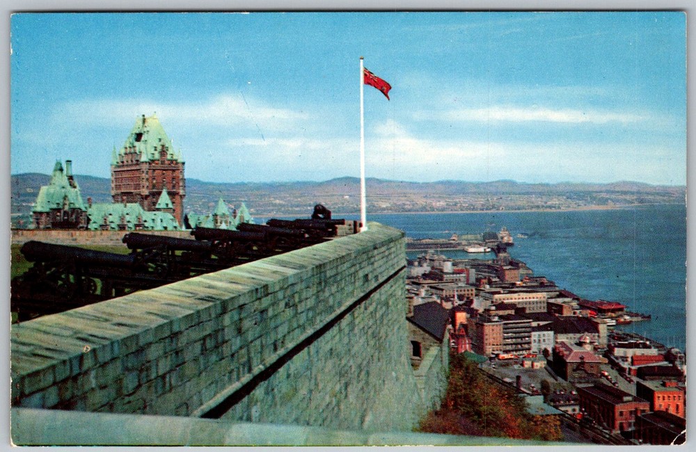 Vtg Postcard Chateau Frontenac Bastion View Quebec City, CA 1950s