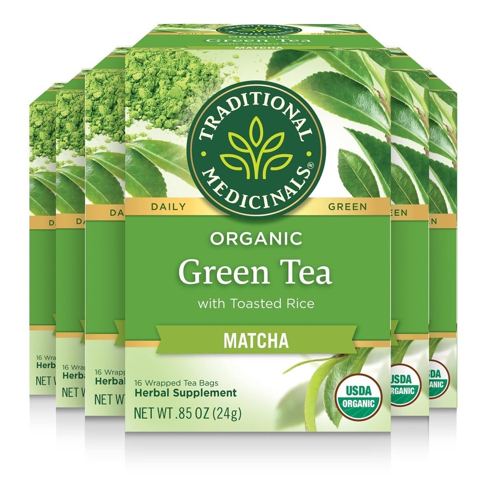 Traditional Medicinals Organic Green Tea Matcha Tea 6 Pack