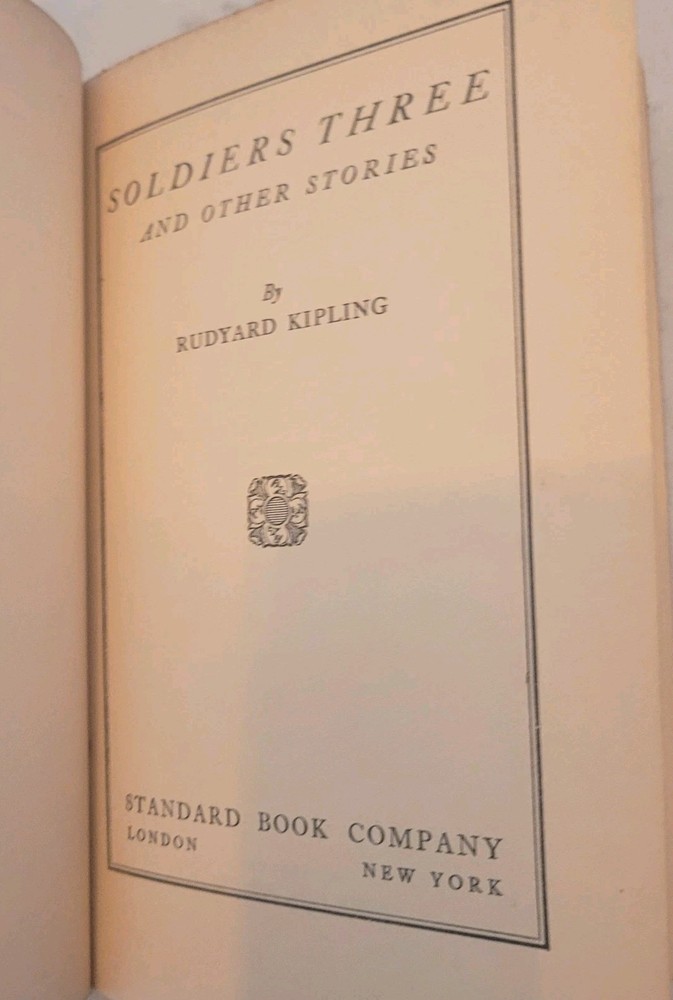 Soldiers Three And Other Stories Rudyard Kipling 1930 1st Edition Hardcover Book