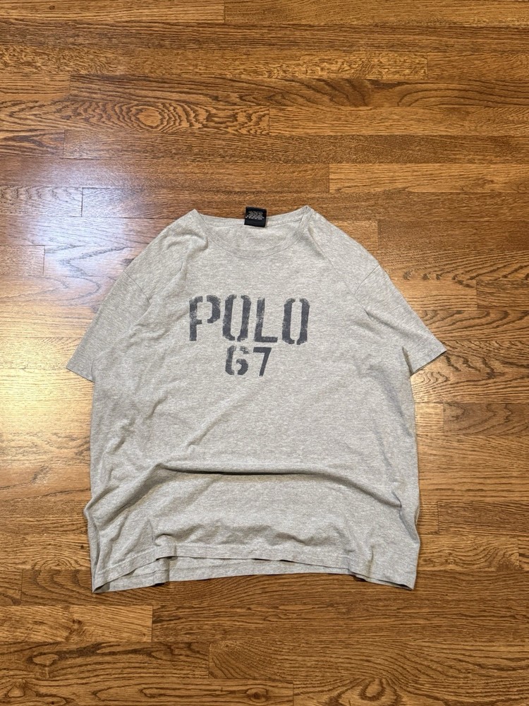 Vintage Polo Sport Ralph Lauren “POLO 67” Heather Gray T-Shirt Size L