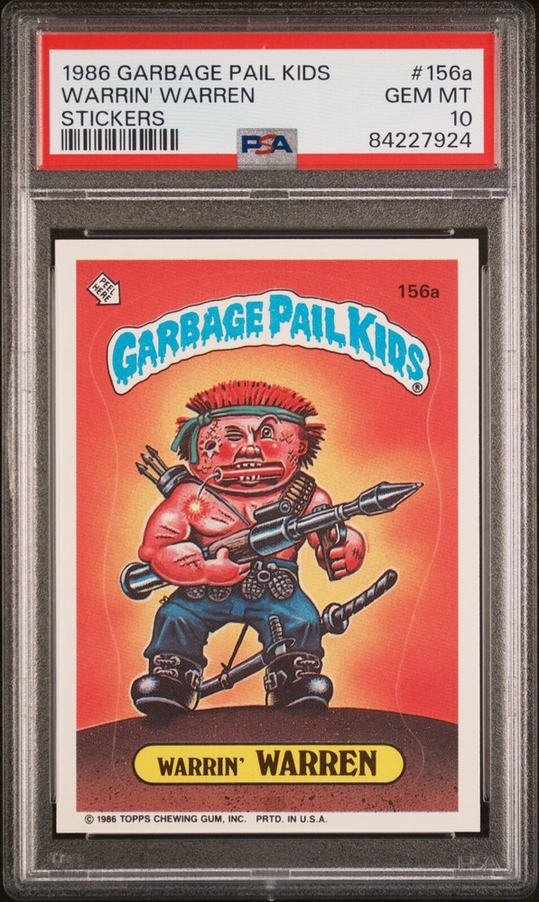 1986 Topps Garbage Pail Kids Series 4 OS4 Warrin Warren 156a PSA 10 GEM MINT gpk