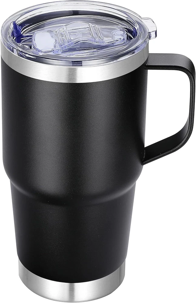 20 oz Stainless Steel Tumbler with Handle Metal Insulated Coffee 1, Black