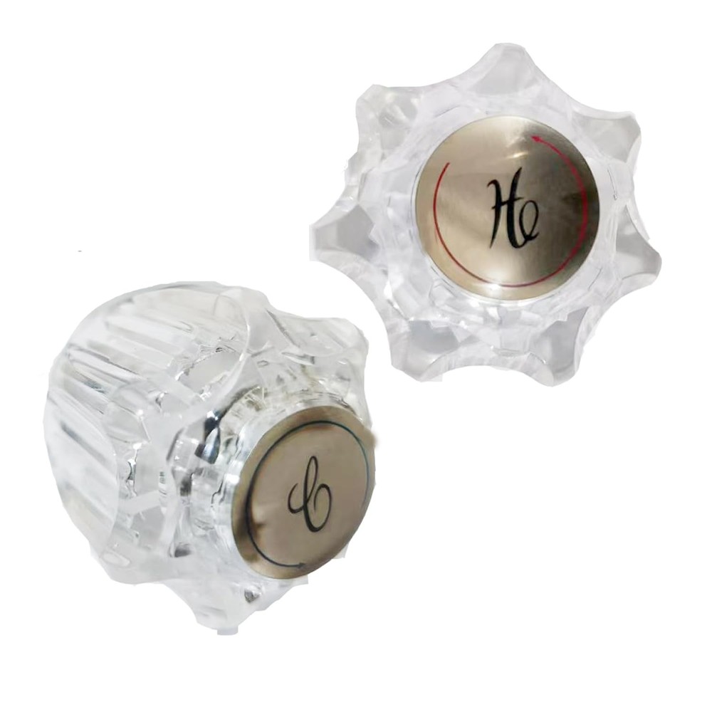 Bathroom Faucet Handles,Bathtub Shower Knob Replacement, Hot and Transparent