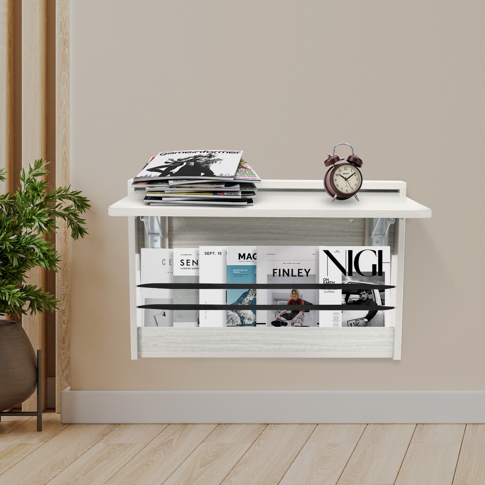 Foldable Wall-Mounted Table with Rounded Corners for Space Saving