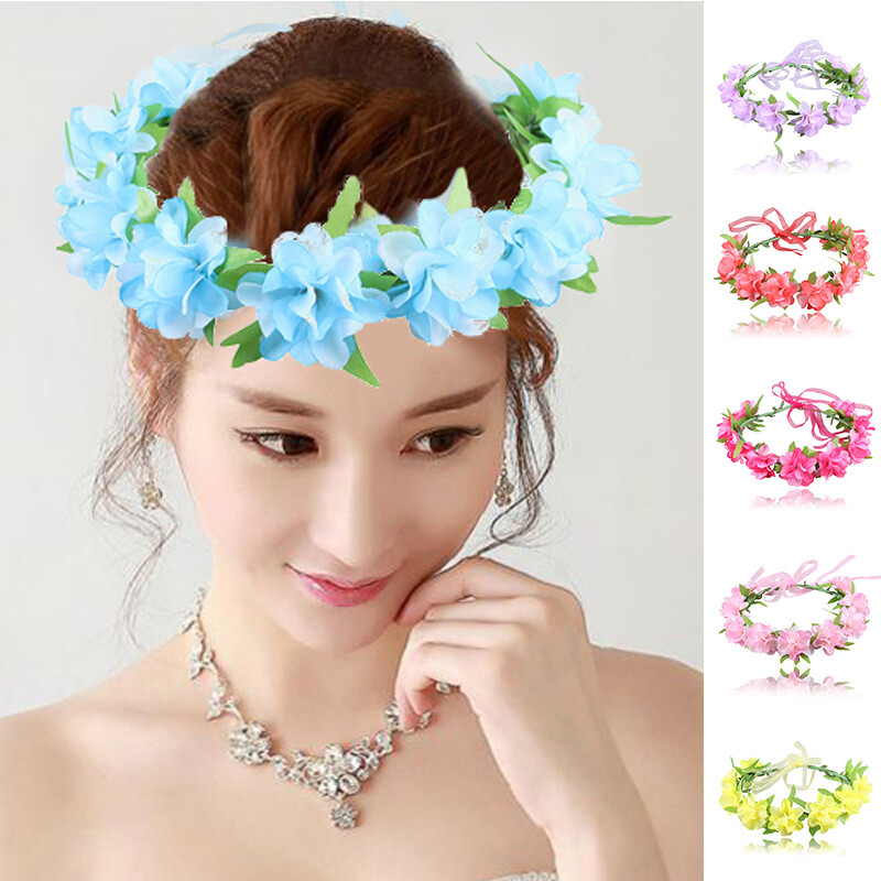 Hair Accessories Wreath Flower Headband Artificial Flower Hair Hoop Romantic
