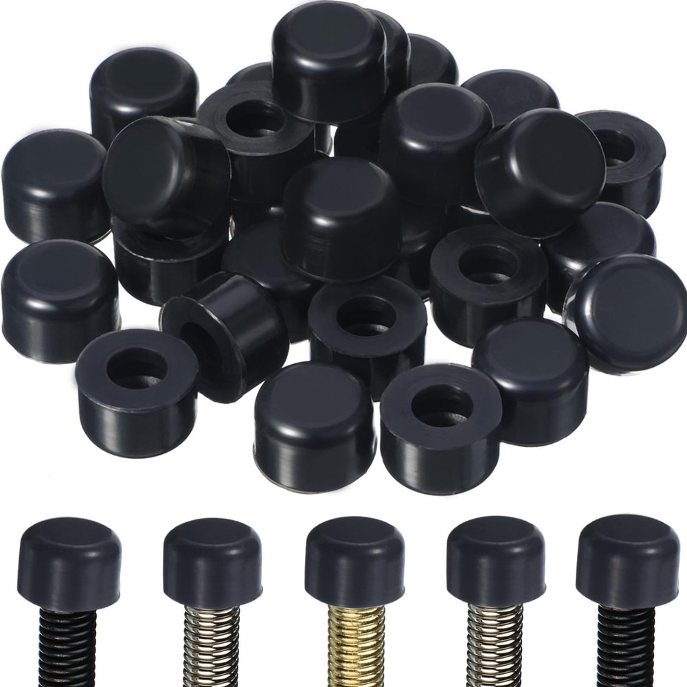 Outus 15 Pcs Rubber Door Stop Silicone Replacement Caps Tips Black