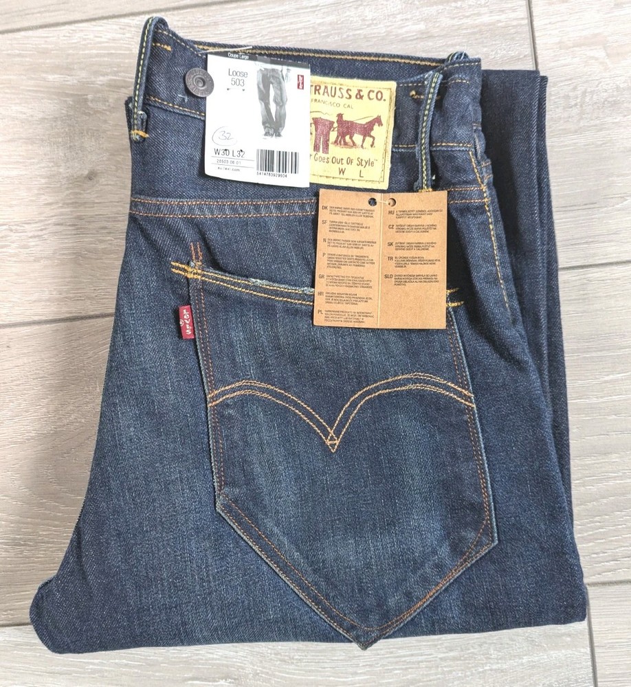 Levi's Men's 503 Loose Fit Size  32R (Size On The Label  30R) Col Dark  Used