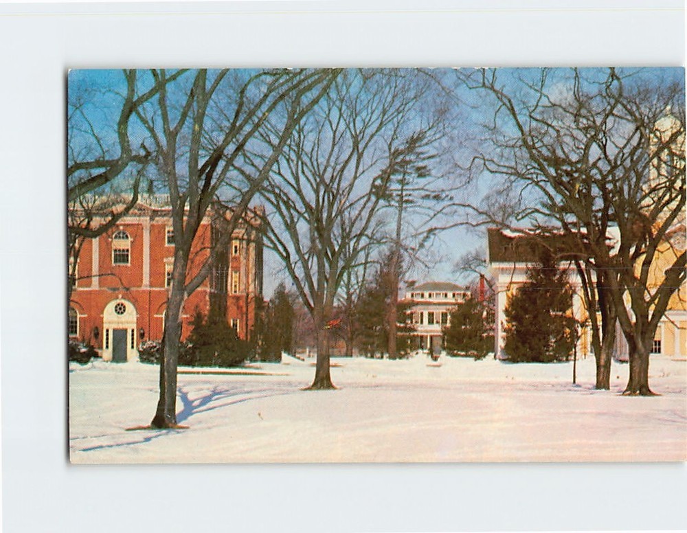 Postcard Midwinter at Park Hall Wheaton College Norton Massachusetts USA
