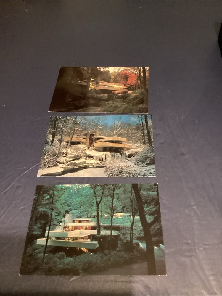 Fallingwater Frank Lloyd Wright Architecture PA House Vintage Postcard LOT OF 3