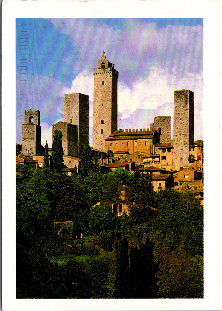 Vintage Postcard San Gimignano Siena Italy Towers Historic Town Panorama
