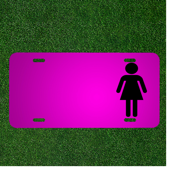 Custom Personalized Car License Plate with Female Symbol & Name  