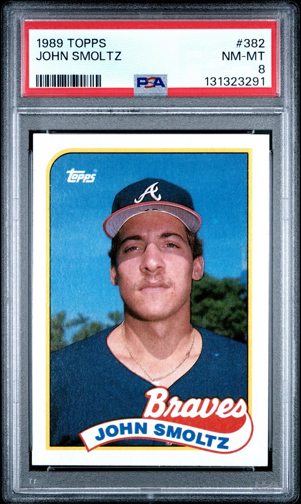 1989 Topps #382 John Smoltz PSA 8 Braves