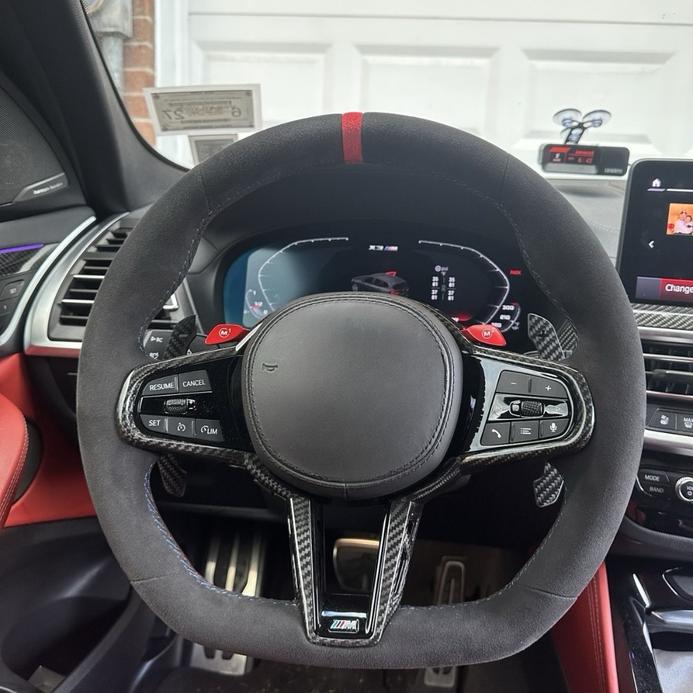 Alcantara Carbon Fiber Steering Wheel for BMW G20X3 M4 G80 G82 X5M G15 M340i G22