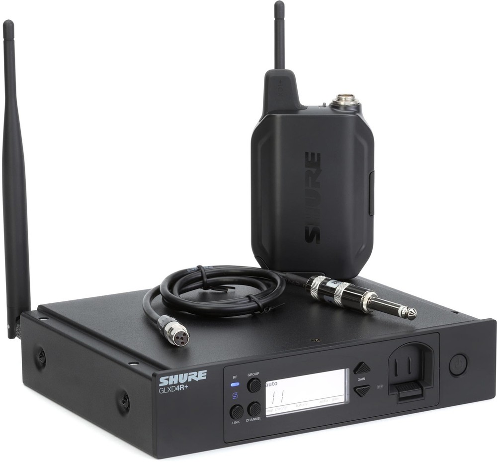Shure GLXD14R+ Digital Wireless Rackmount Guitar System with WA302 Bodypack