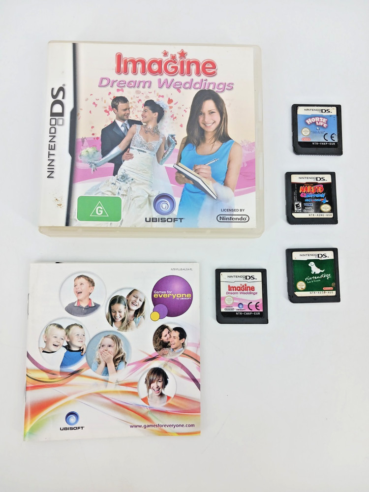Nintendo DS Lot Imagine Weddings Nintendogs Naruto Horse Life Not Working Read