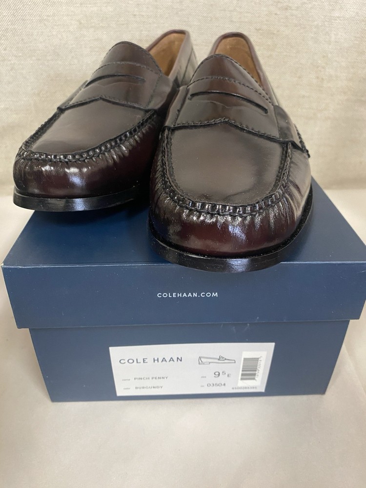 Man's Loafers Cole Haan Pinch Penny Burgundy 9.5 E Brand New