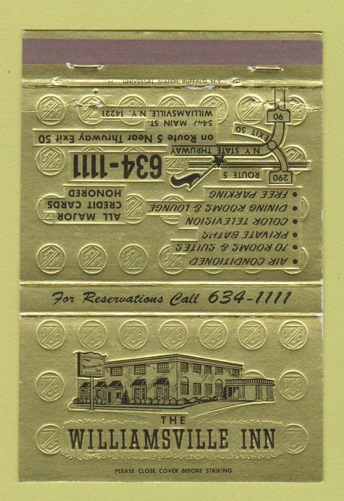 Matchbook Cover - Williamsville Inn NY 40 Strike