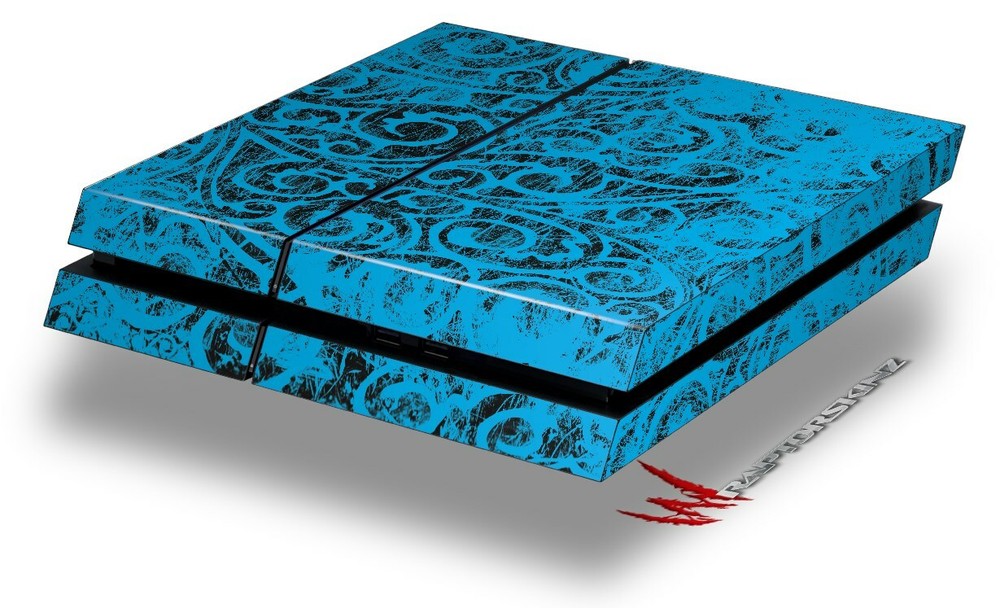 Skin for original PS4 Gaming Console Folder Doodles Blue Medium