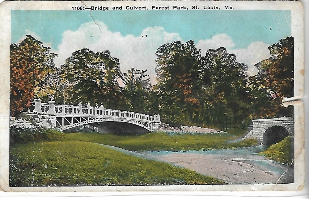VTG Postcard - Bridge & Culvert, Forest Park, St Louis, Missouri