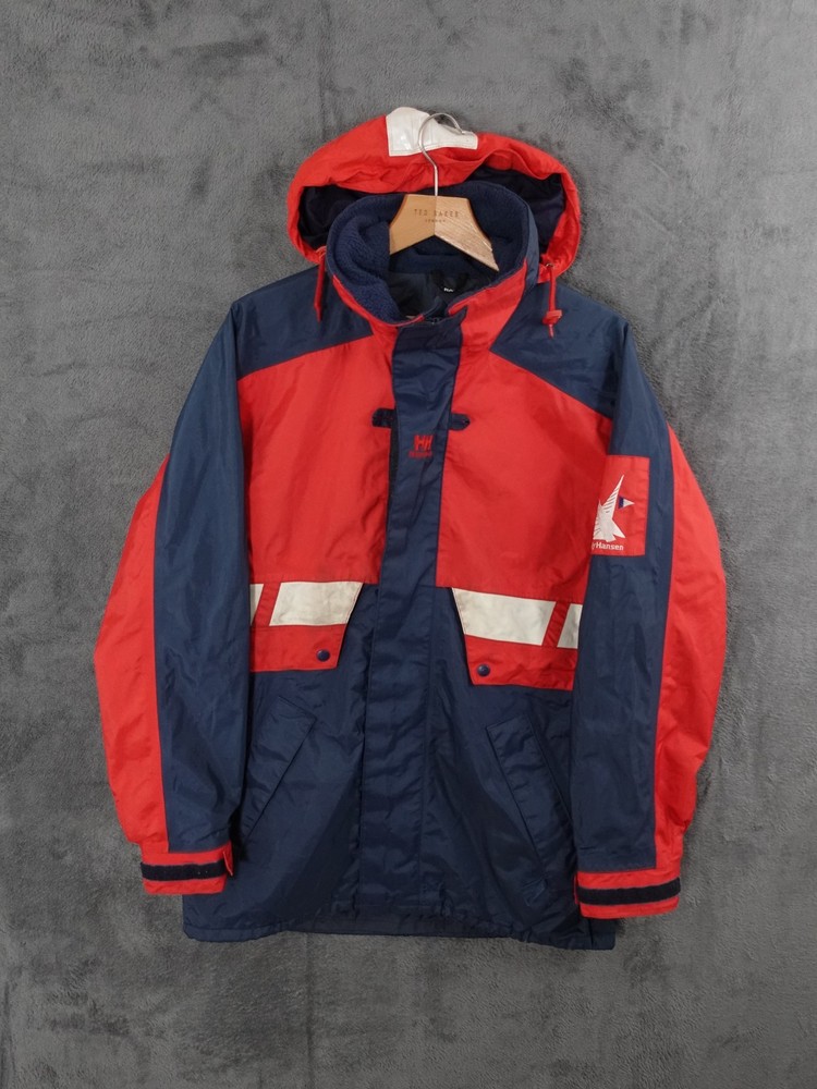Vintage Helly Hansen Jacket Mens Large Red Oversized Sailing Wateproof Hiking