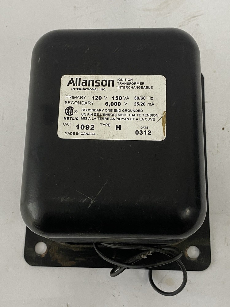 Allanson 1092 Interchangeable Ignition Transformer 50-60Hz 20-25mA Type H