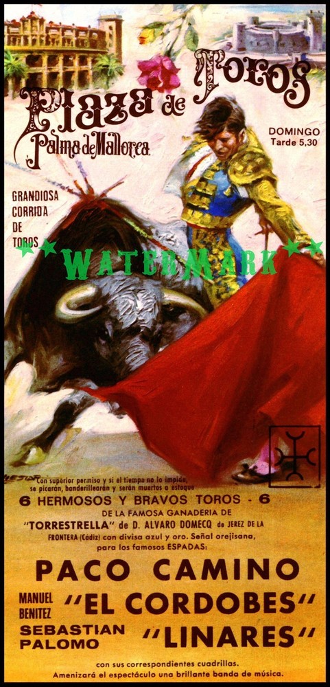 Bullfighting Madrid Plaza De Toros Paco Camino El Cordobés Vintage Poster Print