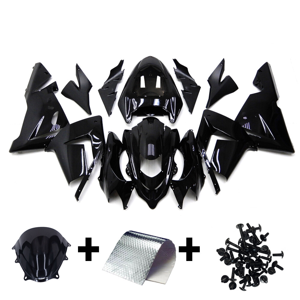 Black Fairing Kit for 2004 2005 Kawasaki Ninja ZX10R Injection Plastic Bodywork