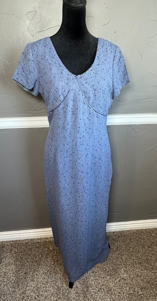 Vintage Positive Attitude Y2K 90's Dress Women's Size 8 Babydoll Beaded Maxi