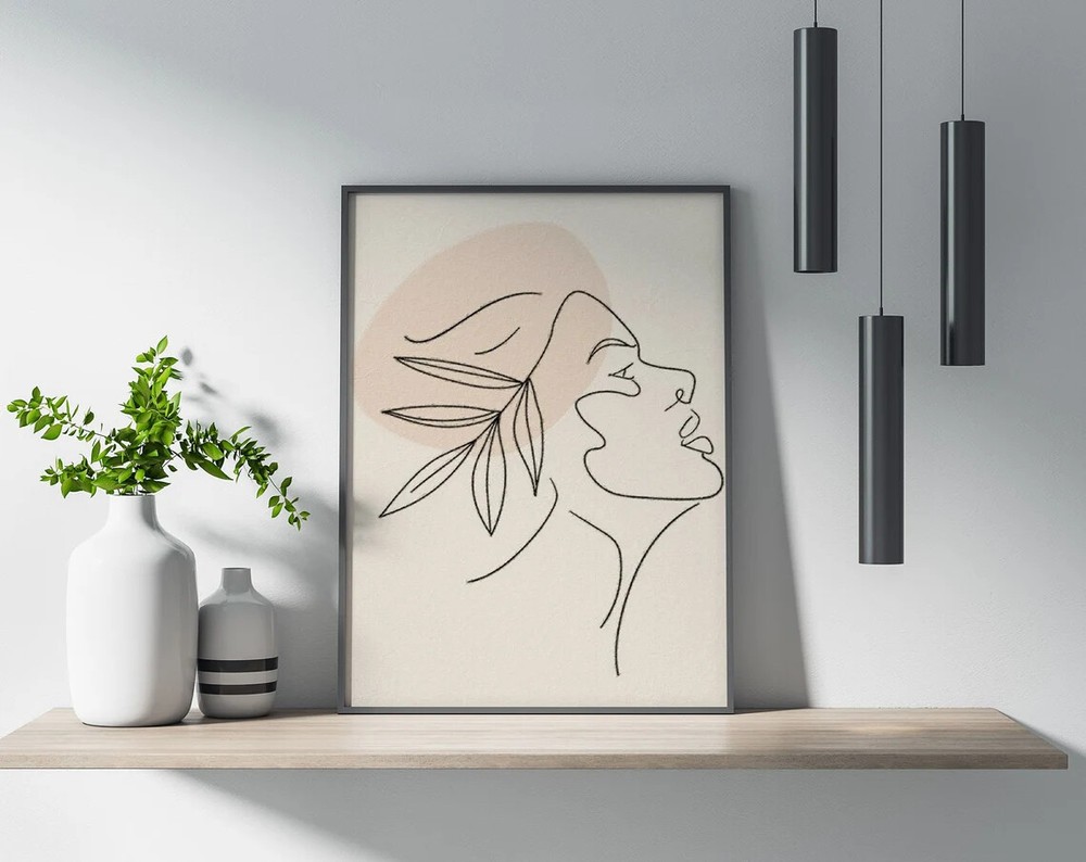 Illustrated Female Woman Faces Poster Premium Quality Choose your Size