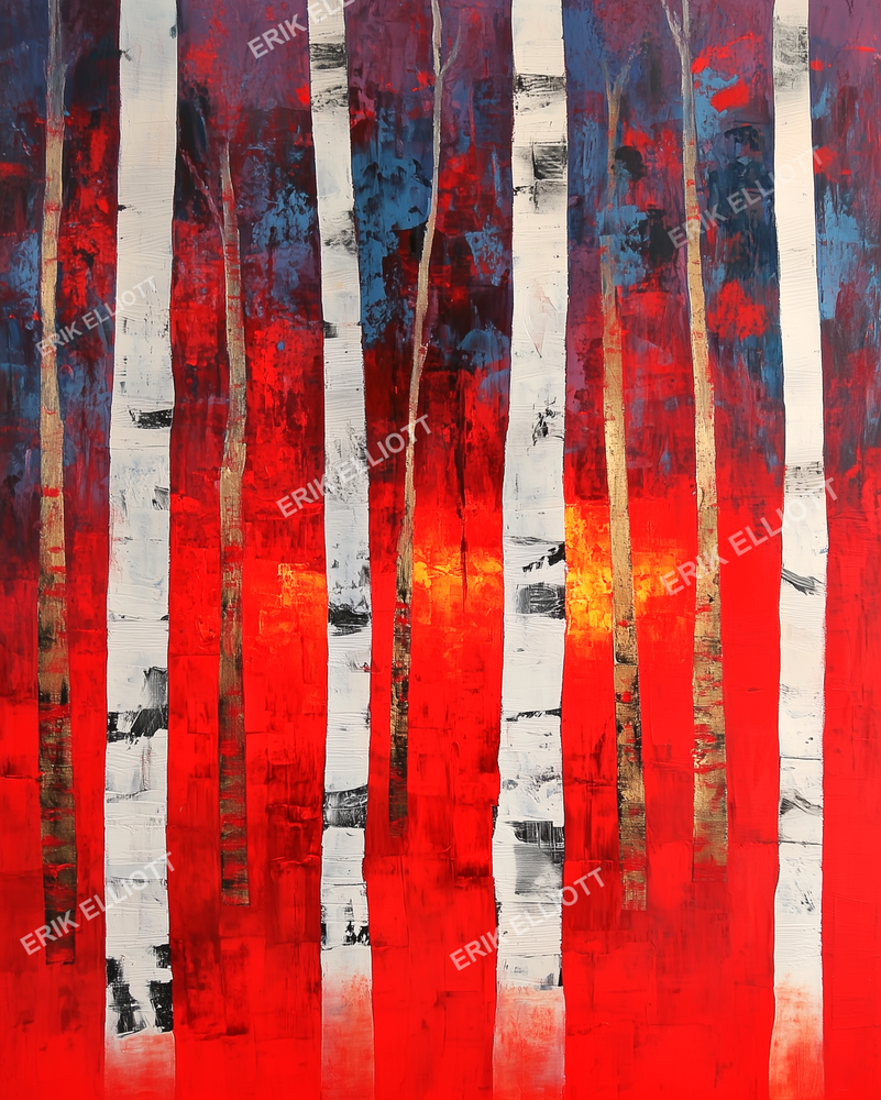 Autumn Trees Abstract Forest 8X10 Photo Fine Art Print White Tree Aspen Picture-image