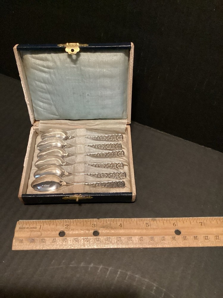 Sweet Boxed  Sterling Demitasse Spoon Set Of 6