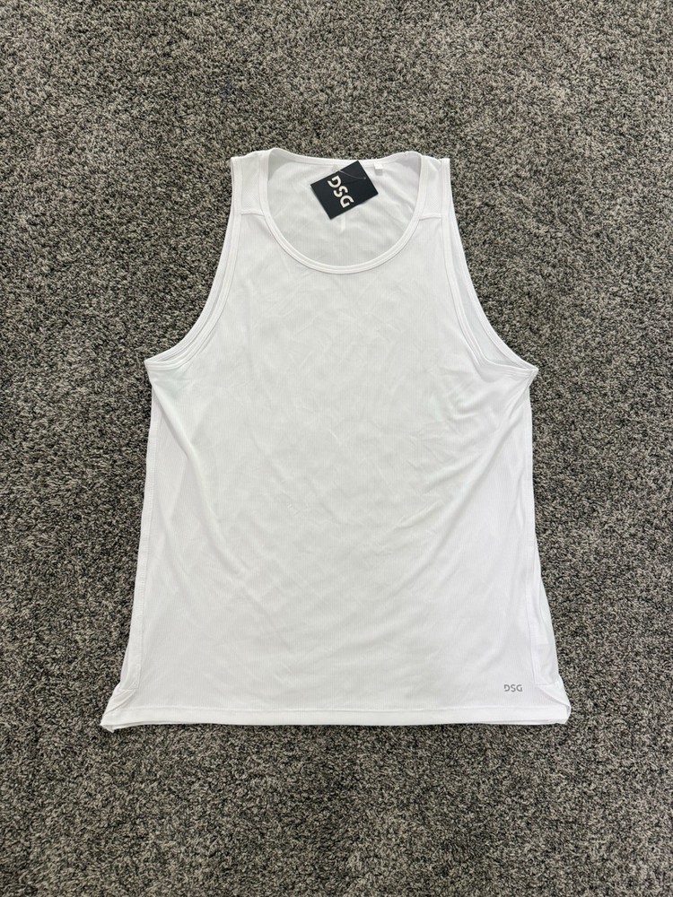 DSG Men's Run Tank Athletic Moisture Wicking Performance White Size XXL NEW