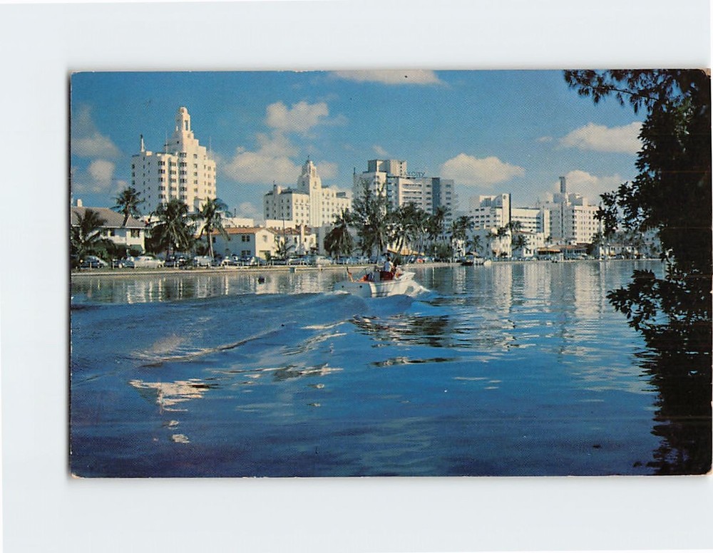 Postcard Hotel Row & Indian Creek Miami Beach Florida USA