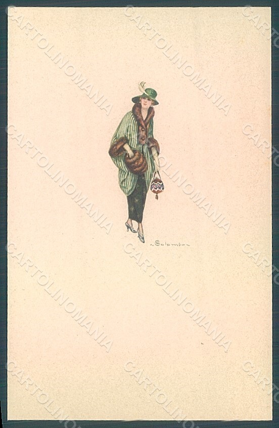 Artist Signed Colombo E. Lady Fashion serie 514-4 postcard HR2612