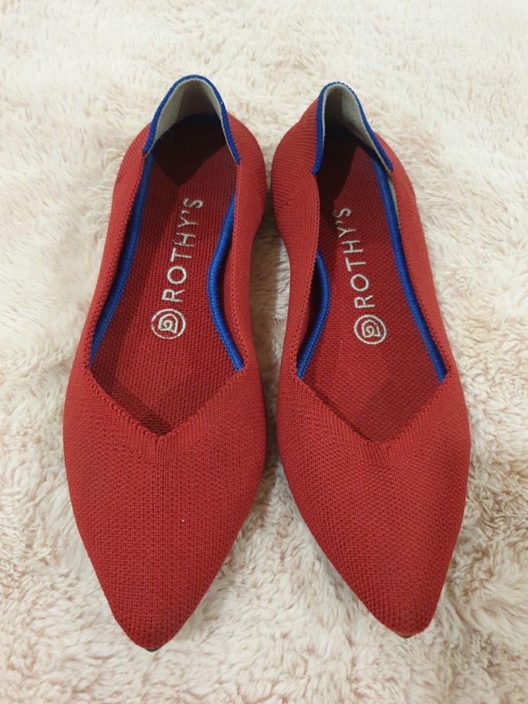 Rothy's The Point Flats Womens Red Size 7.5 W  Ballet Flats