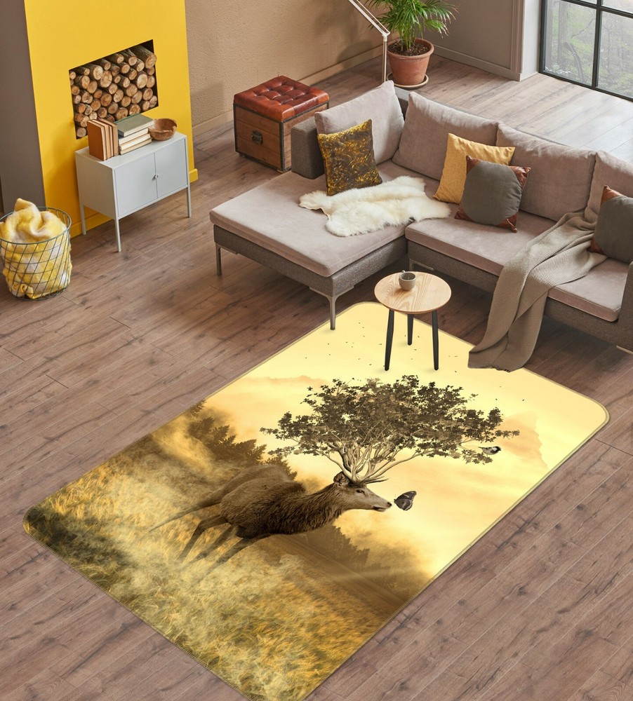 3D Elegant Antlers Animal Non-Slip Rug Mat Photo Carpet O863 Fay