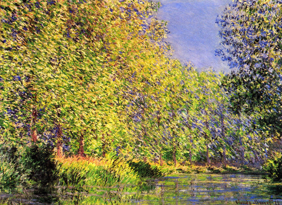 CLAUDE MONET -  Bend in the River Epte - *FRAMED* CANVAS ART 24x16