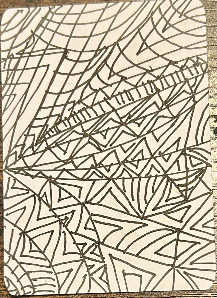 Original ACEO Handmade Miniature Abstract Drawing Art Ink on Paper