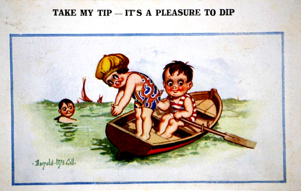 Postcard Seaside Comic Saucy Risqué Boat Woolstone Bros. No 1150 Donald McGill