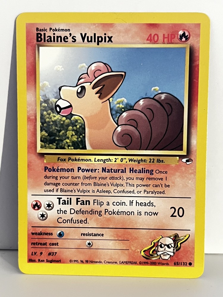 Blaine’s Vulpix 65/132 Gym Hero’s Pokemon Card