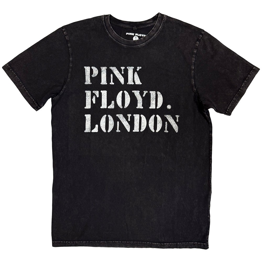 Pink Floyd Stencil Band Logo Stone Wash T Shirt Size L