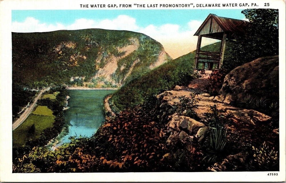 Water Gap Last Promontory Delaware PA Pennsylvania WB Postcard UNP VTG Unused