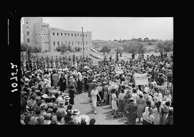 Jerusalem Palestine 1939 Jewish Women Anti White Paper Demo King David Hotel